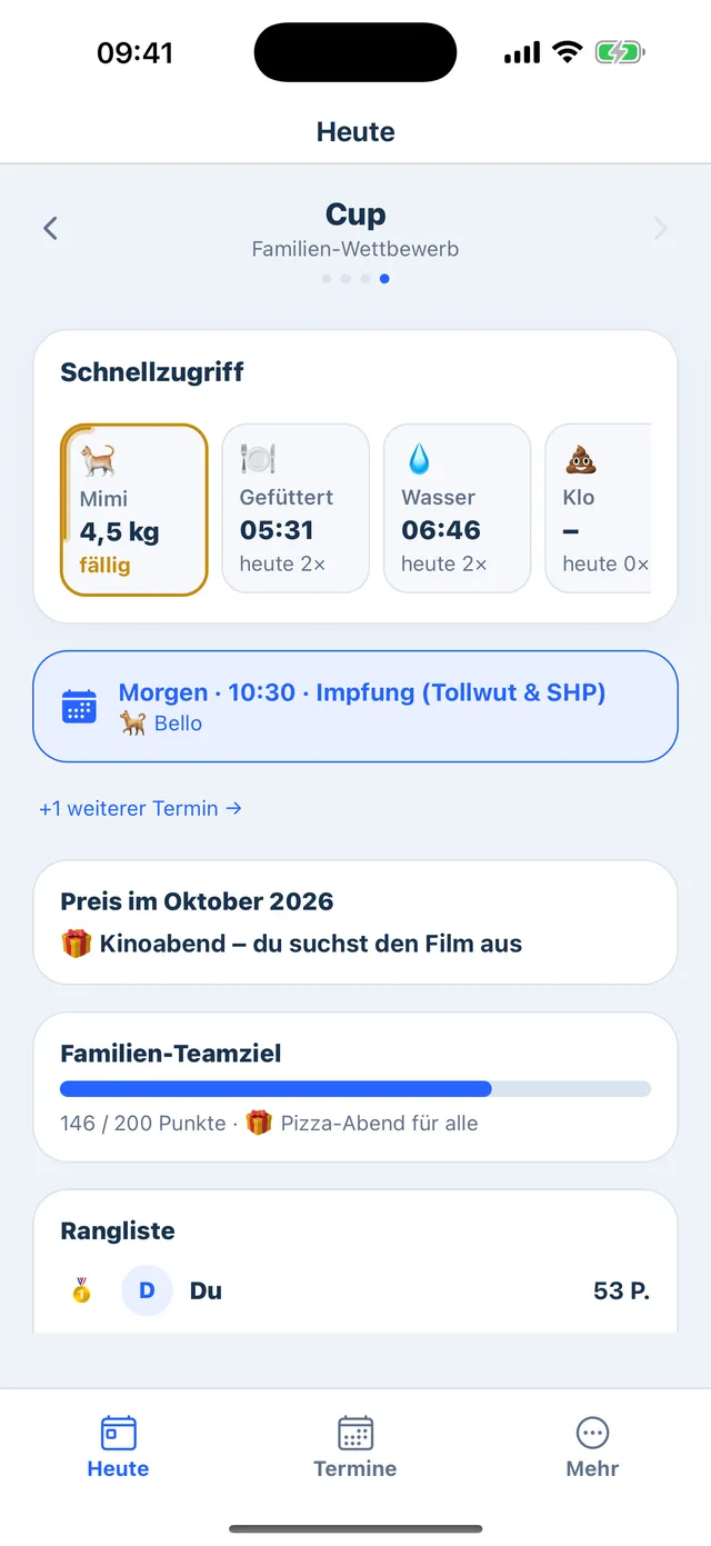 Familien-Cup mit Monatspreis und Teamziel